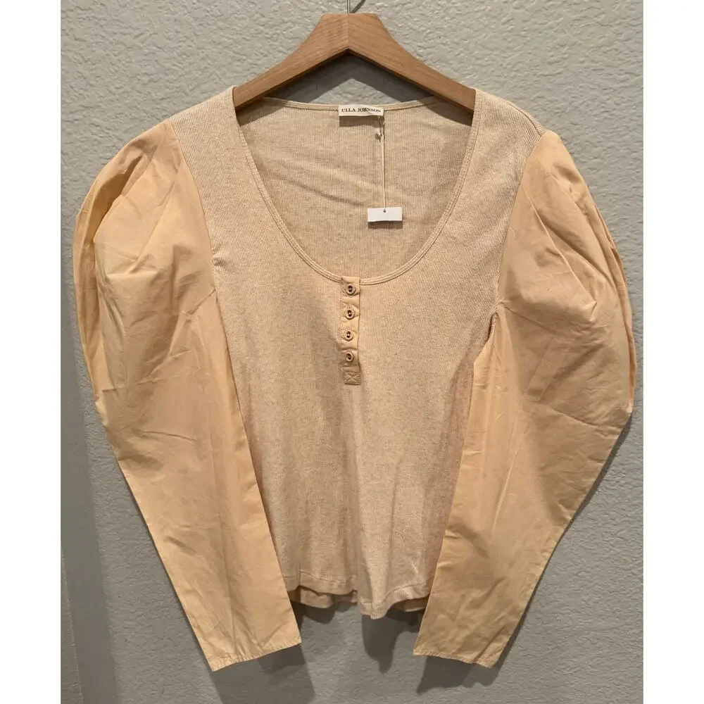 Ulla Johnson Joanne Puff Sleeve Top Size Large